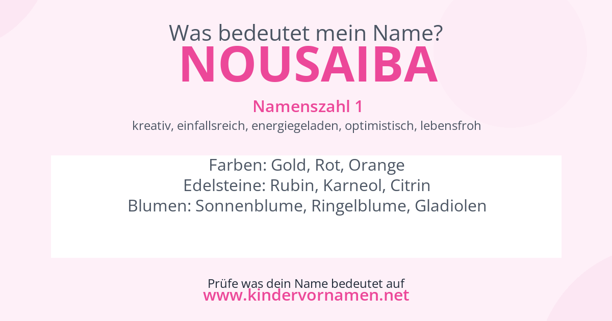 Was bedeutet der Name Nousaiba?