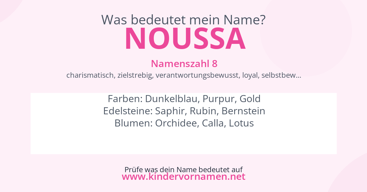 Was bedeutet der Name Noussa?