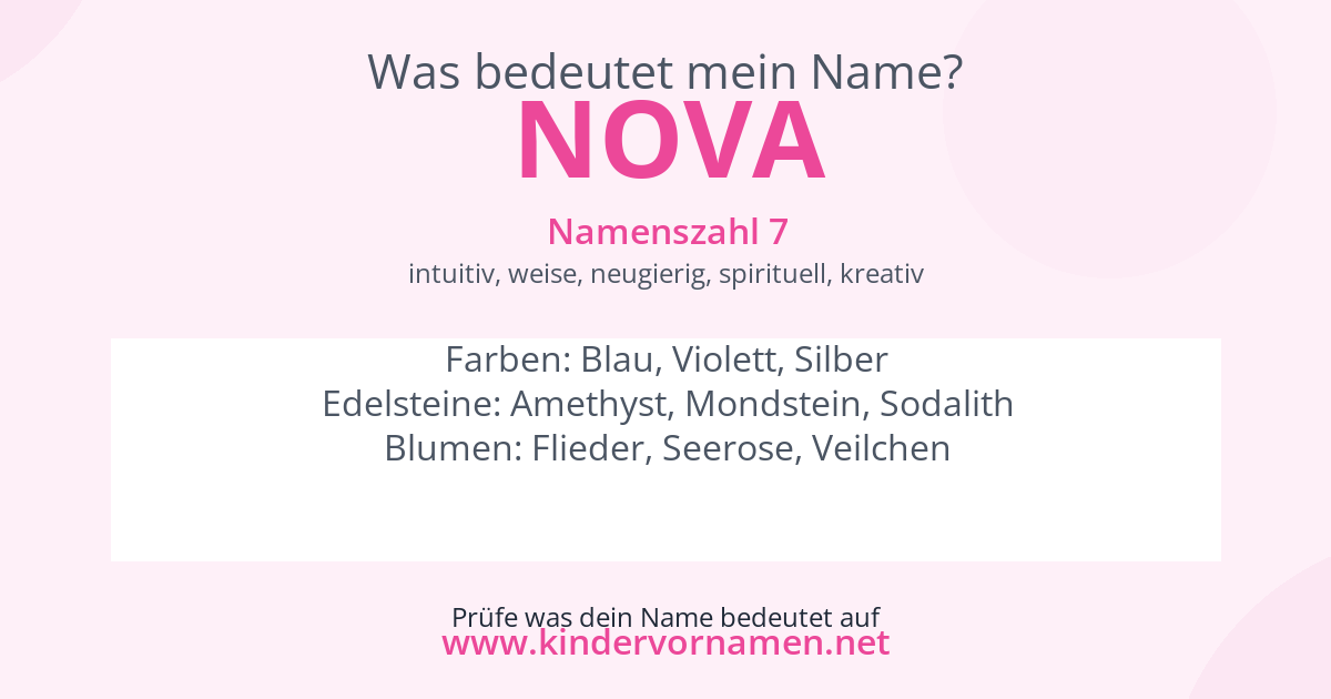 Was bedeutet der Name Nova?