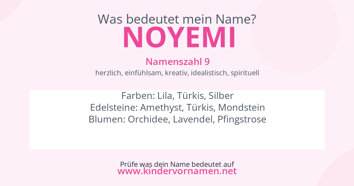 Was bedeutet der Name Noyemi?