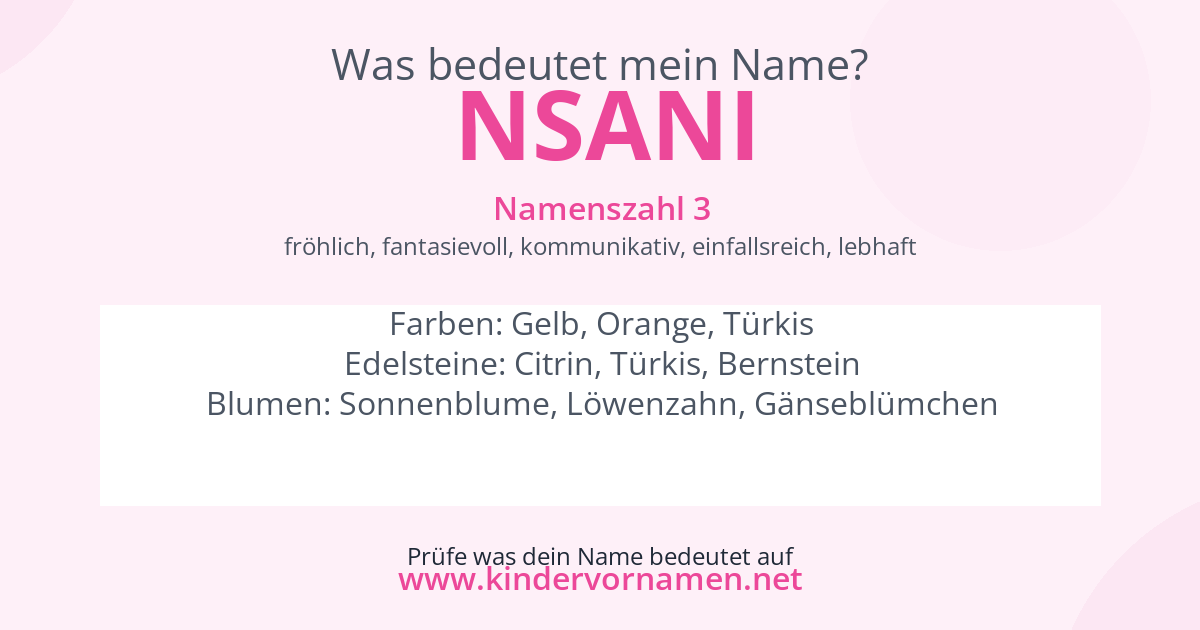Was bedeutet der Name Nsani?