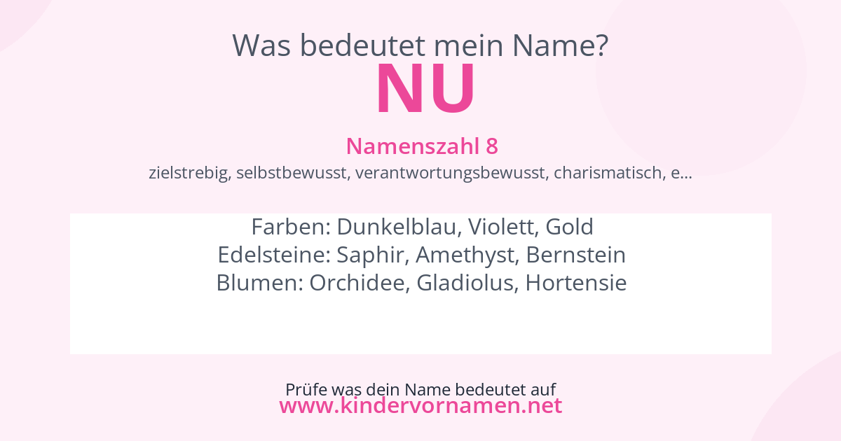 Was bedeutet der Name Nu?