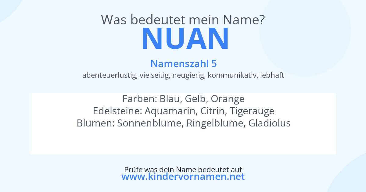 Was bedeutet der Name Nuan?