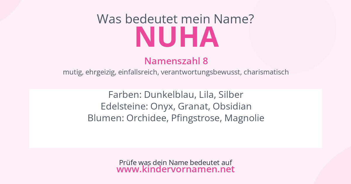 Was bedeutet der Name Nuha?