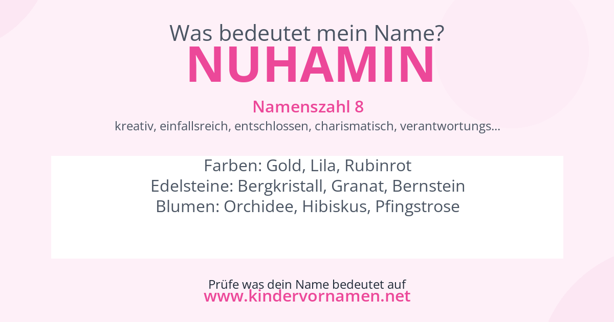 Was bedeutet der Name Nuhamin?