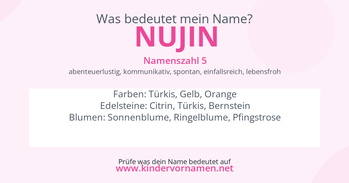 Was bedeutet der Name Nujin?
