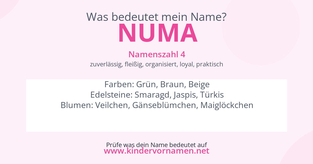 Was bedeutet der Name Numa?
