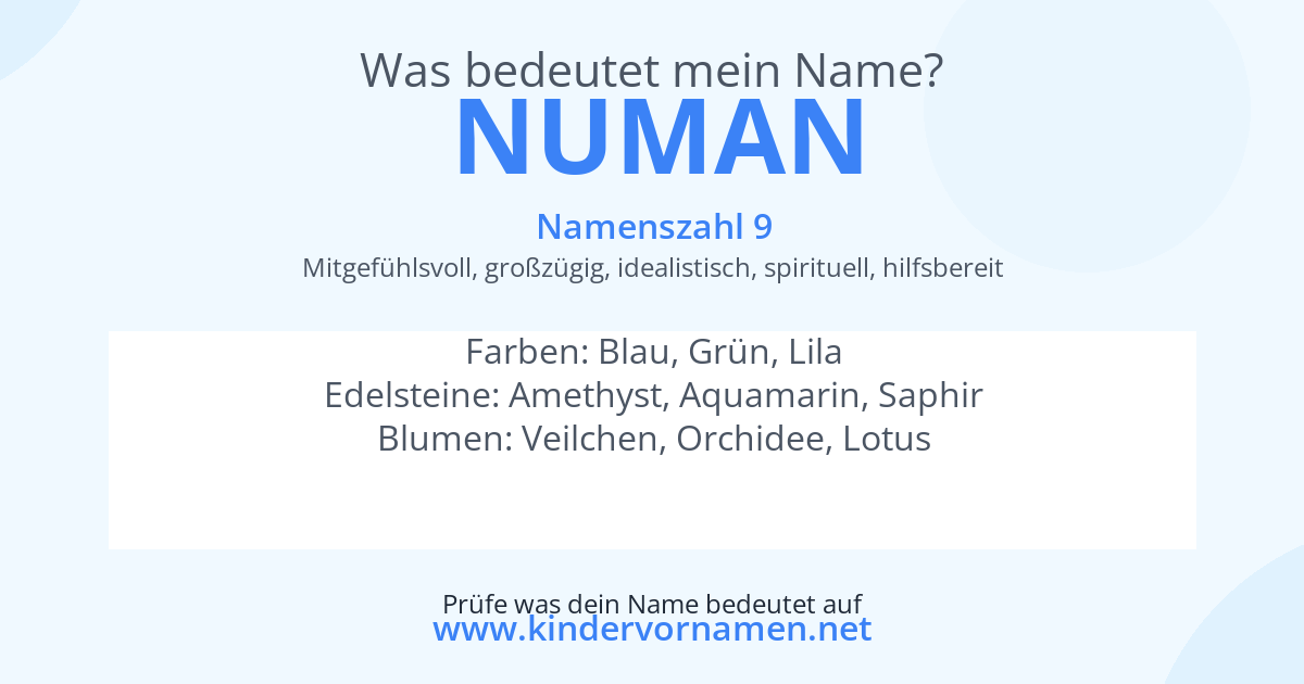 Was bedeutet der Name Numan?