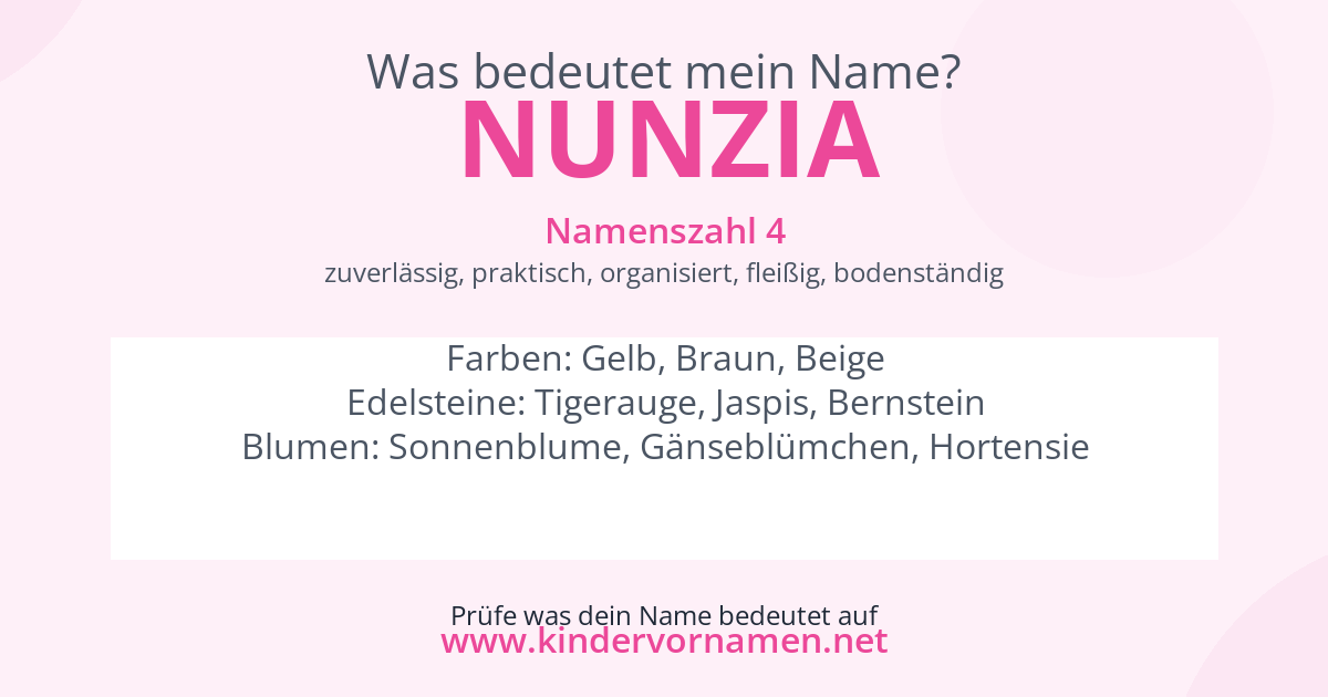 Was bedeutet der Name Nunzia?