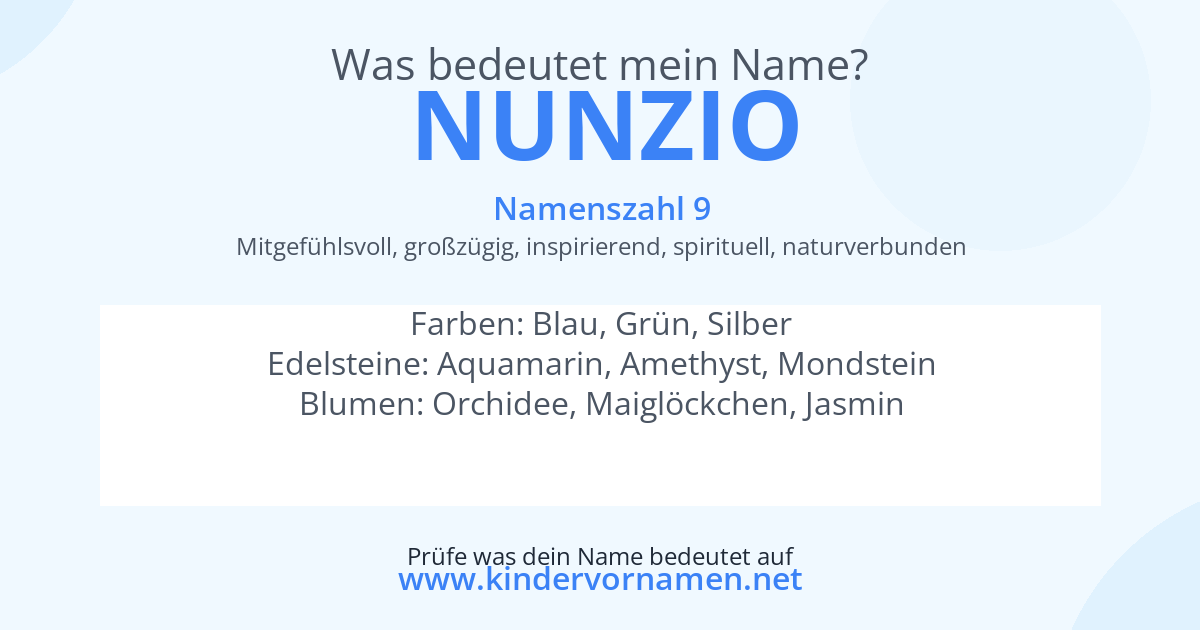 Was bedeutet der Name Nunzio?