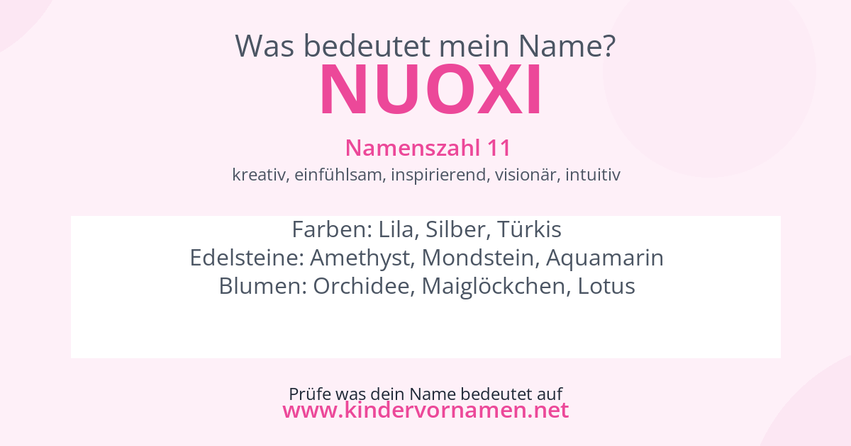 Was bedeutet der Name Nuoxi?