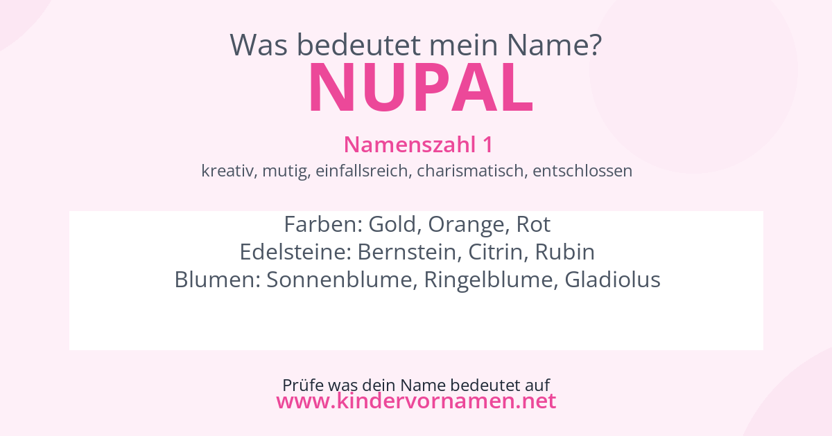 Was bedeutet der Name Nupal?