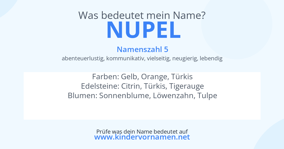 Was bedeutet der Name Nupel?
