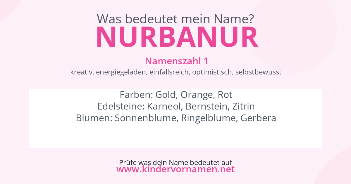Was bedeutet der Name Nurbanur?