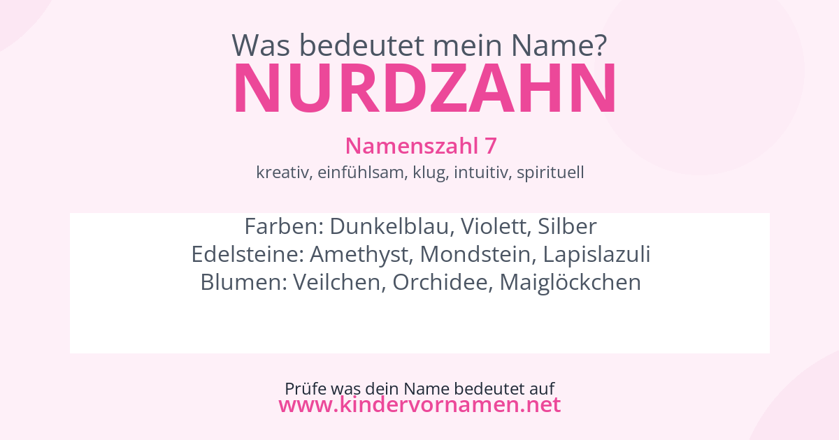 Was bedeutet der Name Nurdzahn?