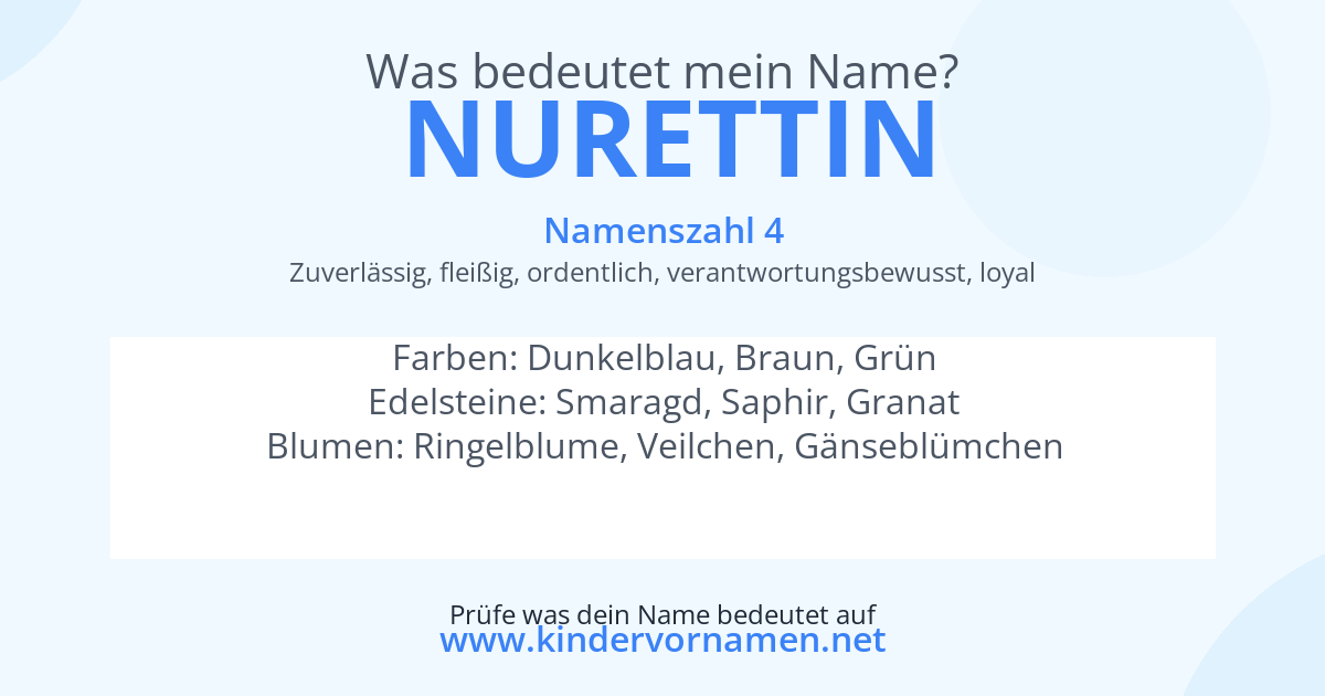 Was bedeutet der Name Nurettin?