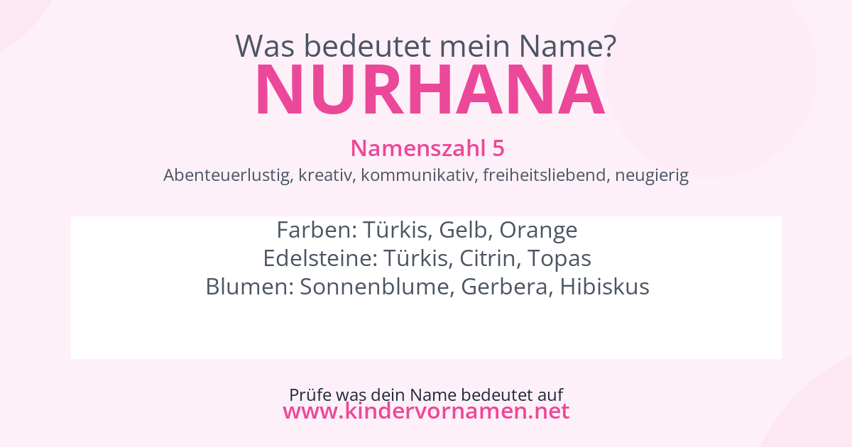 Was bedeutet der Name Nurhana?