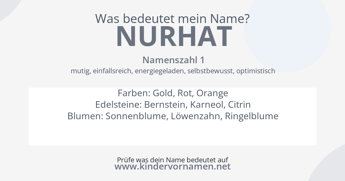 Was bedeutet der Name Nurhat?