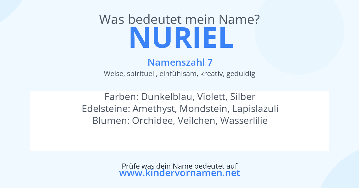 Was bedeutet der Name Nuriel?