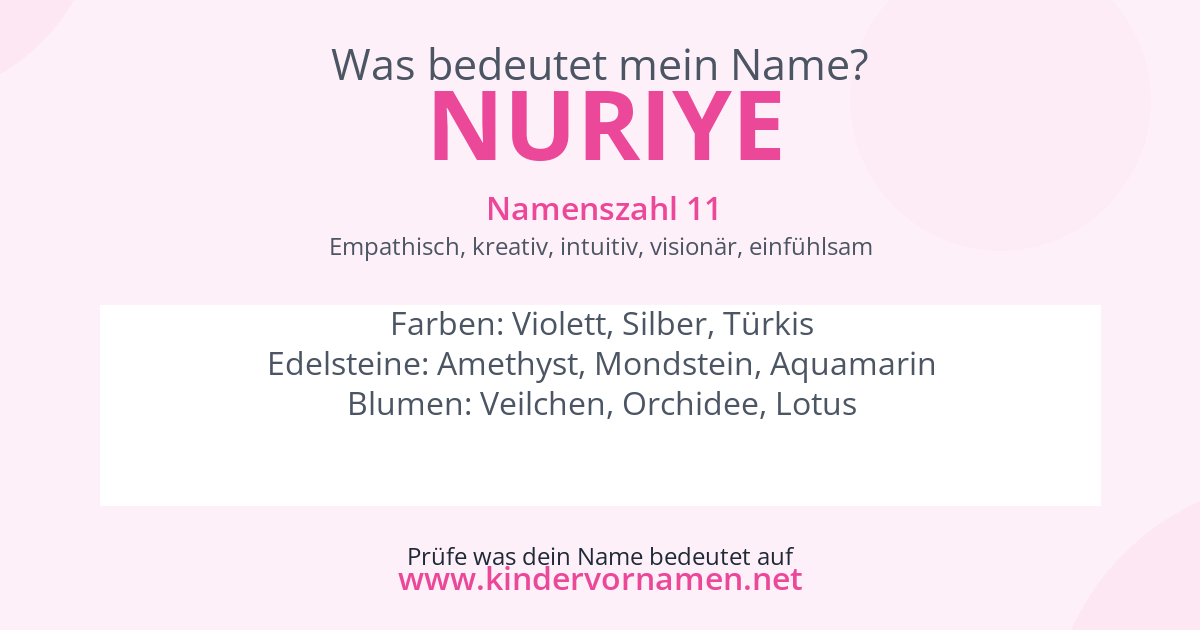 Was bedeutet der Name Nuriye?