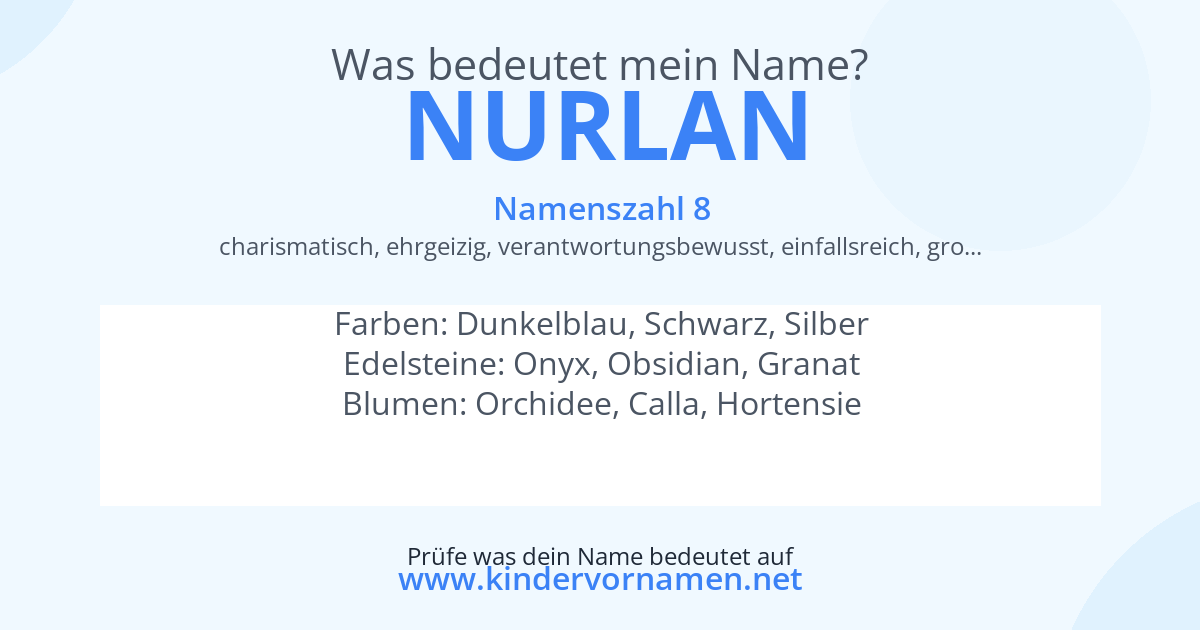 Was bedeutet der Name Nurlan?