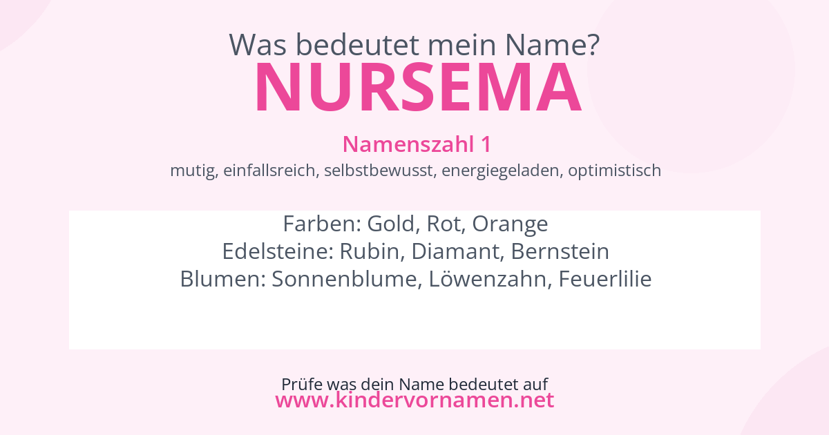 Was bedeutet der Name Nursema?