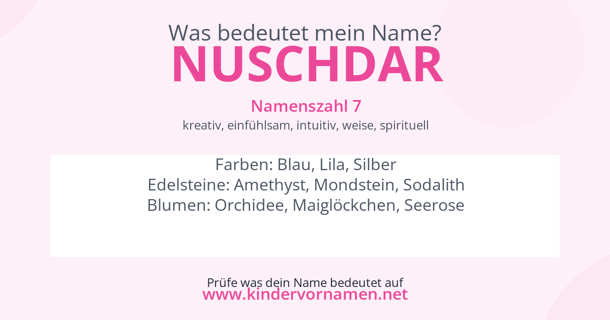 Was bedeutet der Name Nuschdar?