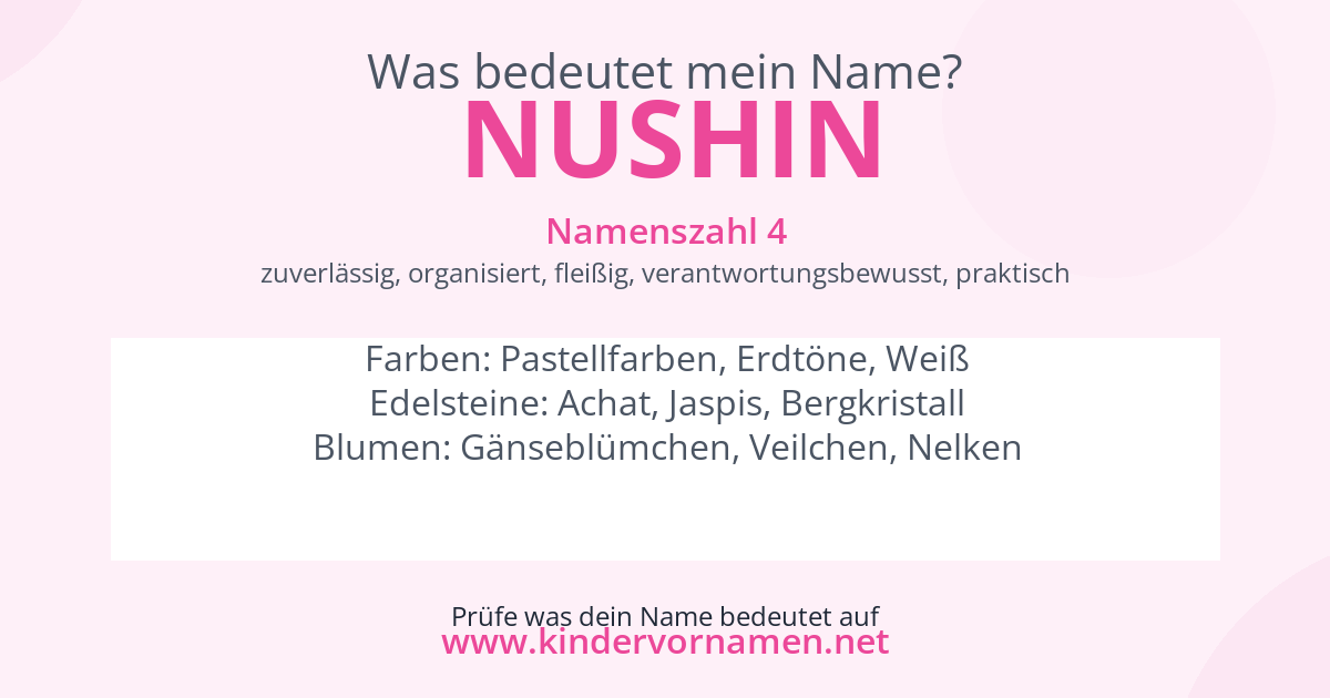 Was bedeutet der Name Nushin?