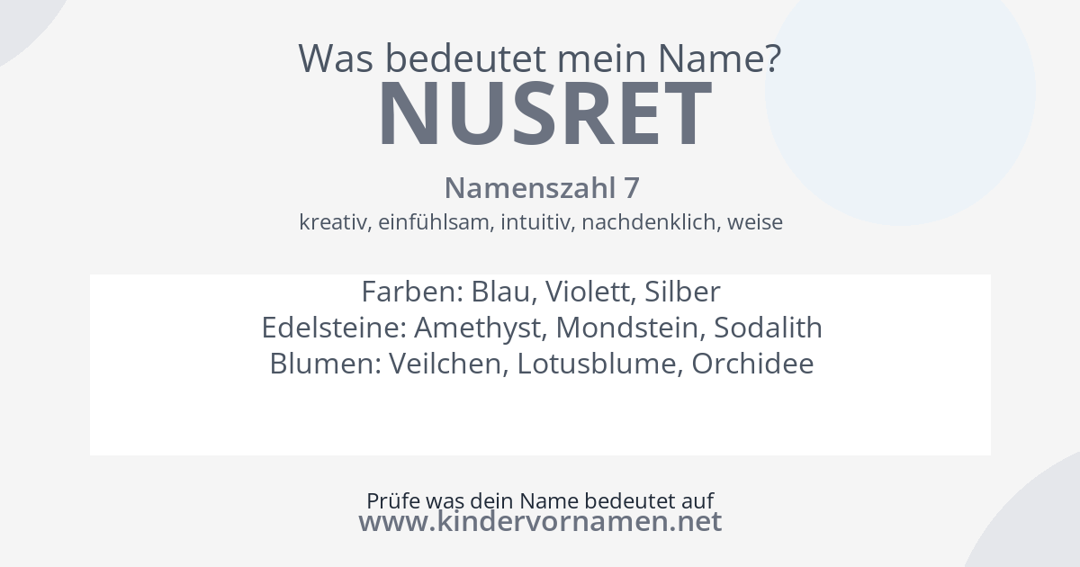 Was bedeutet der Name Nusret?