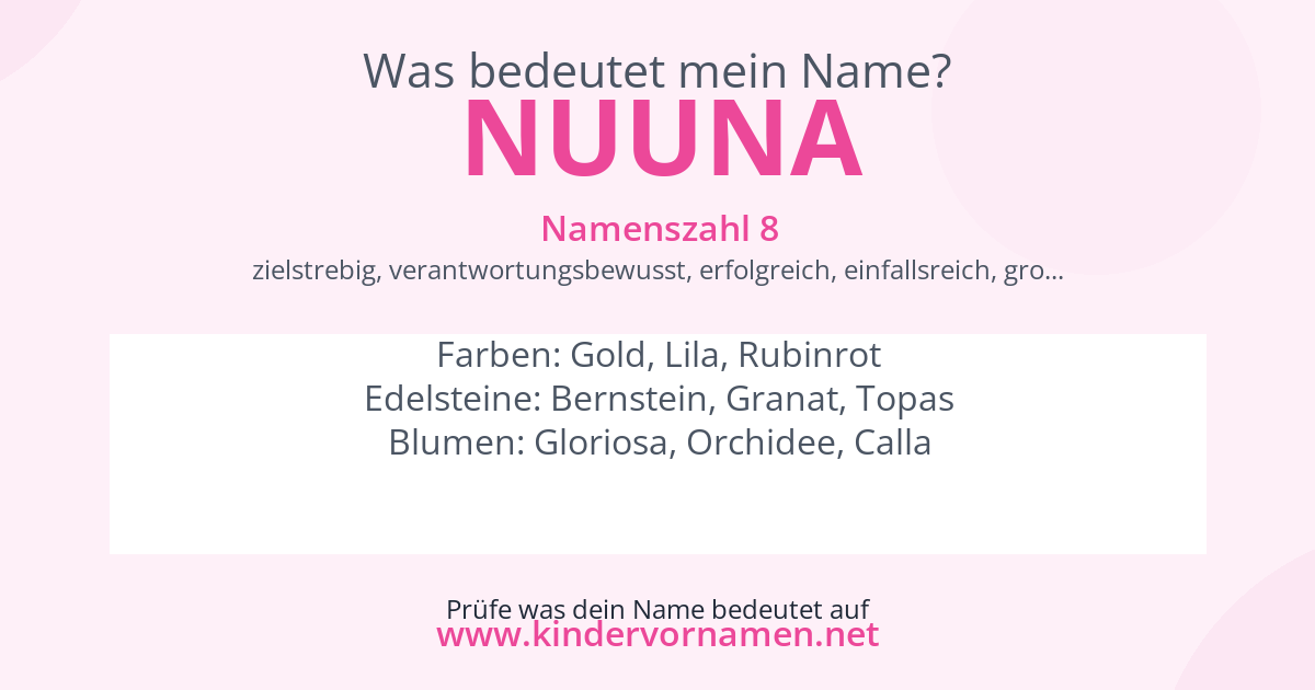 Was bedeutet der Name Nuuna?
