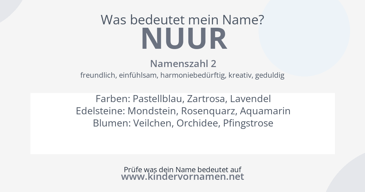 Was bedeutet der Name Nuur?