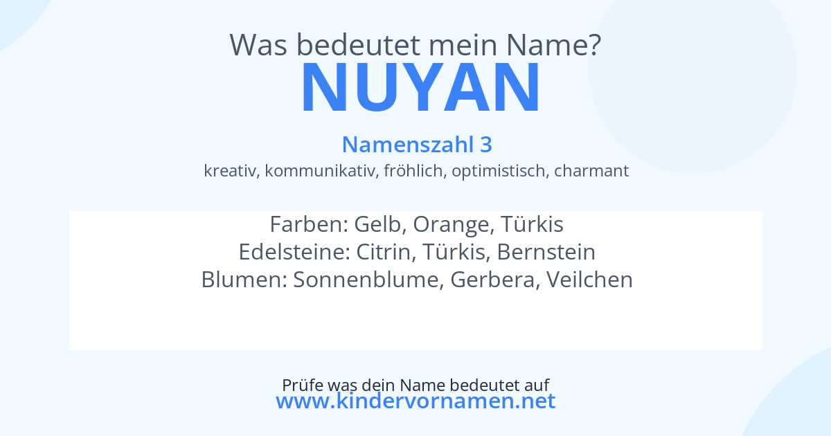 Was bedeutet der Name Nuyan?