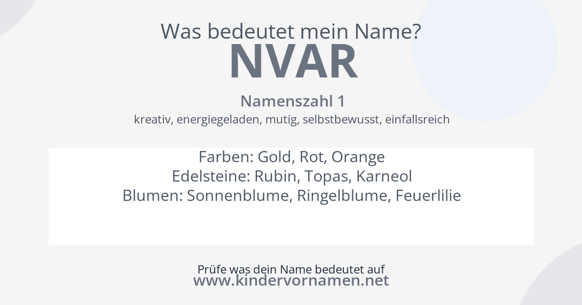 Was bedeutet der Name Nvar?