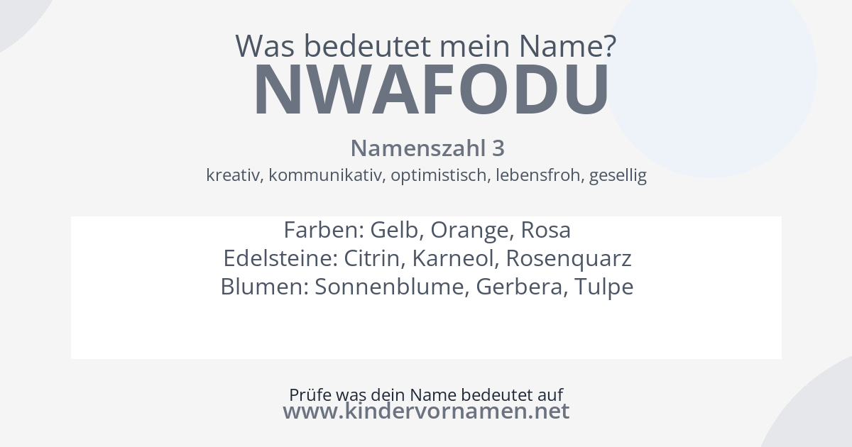 Was bedeutet der Name Nwafodu?