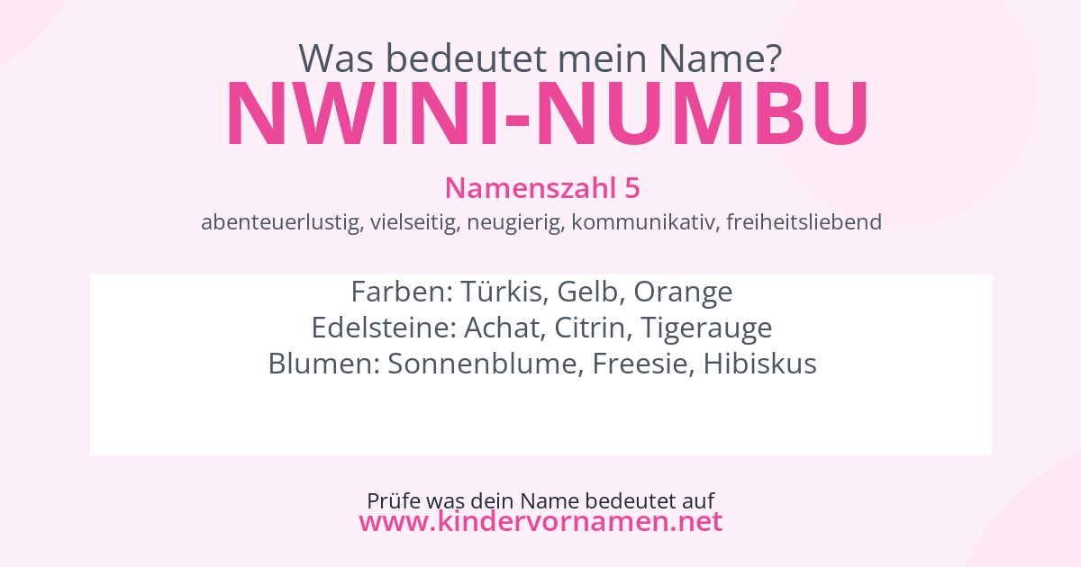 Was bedeutet der Name Nwini-Numbu?