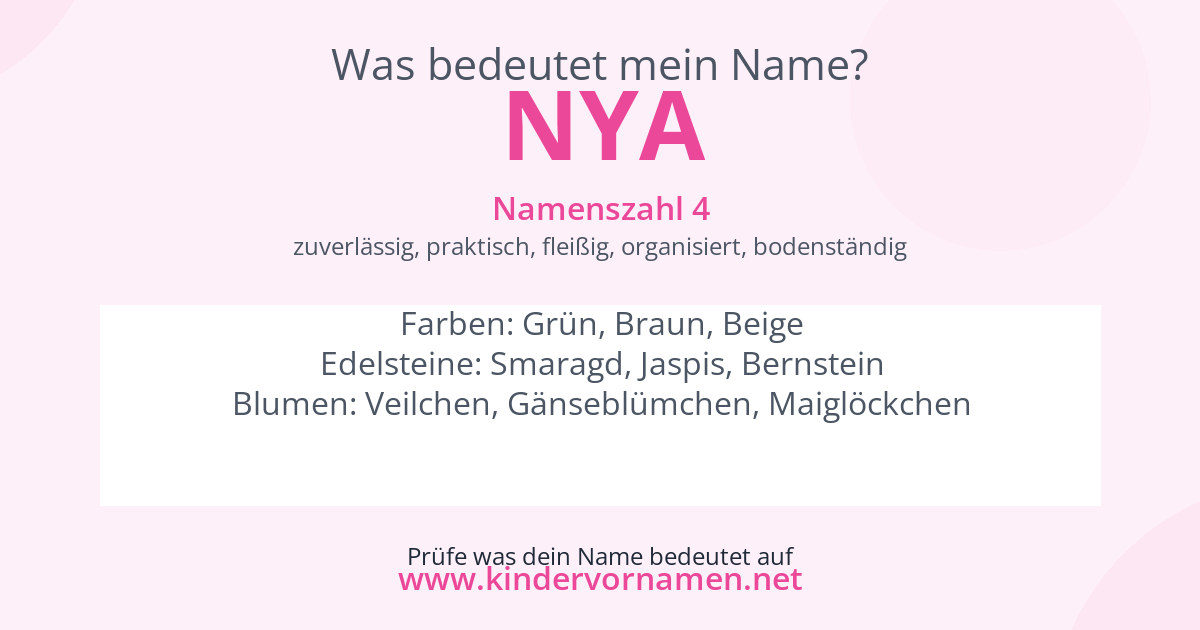 Was bedeutet der Name Nya?
