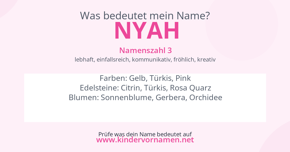 Was bedeutet der Name Nyah?