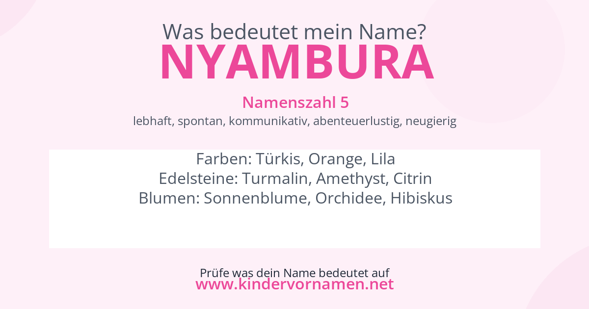 Was bedeutet der Name Nyambura?