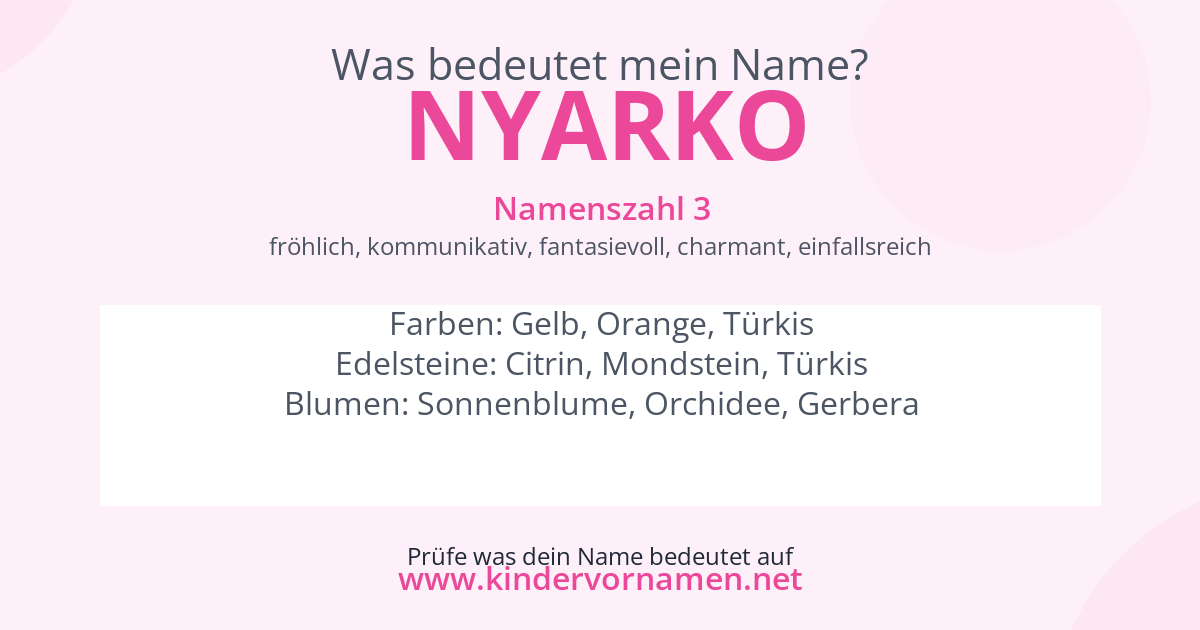 Was bedeutet der Name Nyarko?