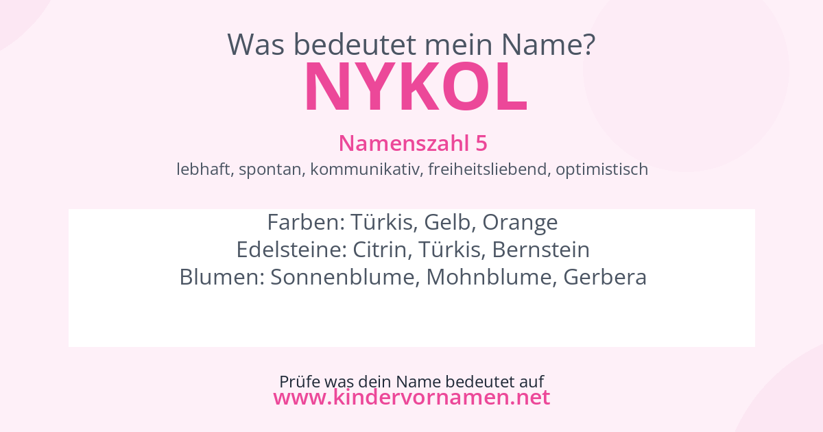 Was bedeutet der Name Nykol?