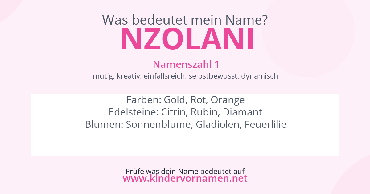 Was bedeutet der Name Nzolani?
