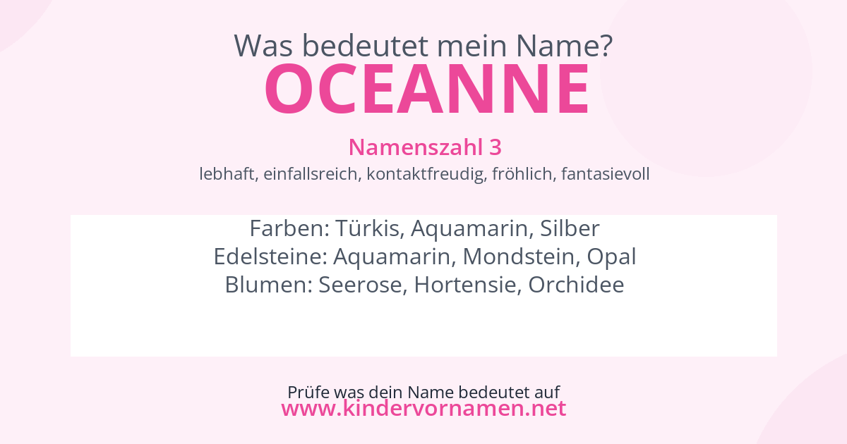 Was bedeutet der Name Oceanne?