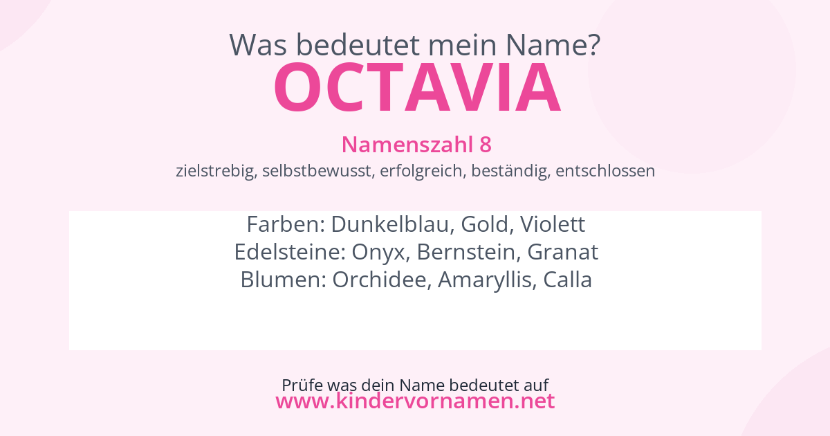 Was bedeutet der Name Octavia?