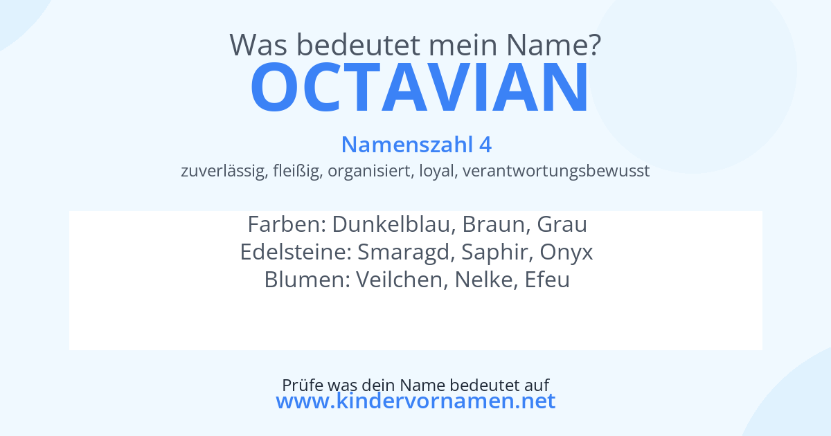 Was bedeutet der Name Octavian?