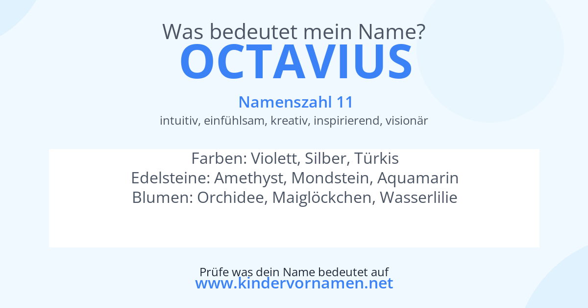Was bedeutet der Name Octavius?