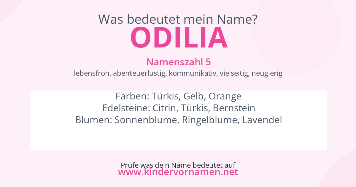 Was bedeutet der Name Odilia?