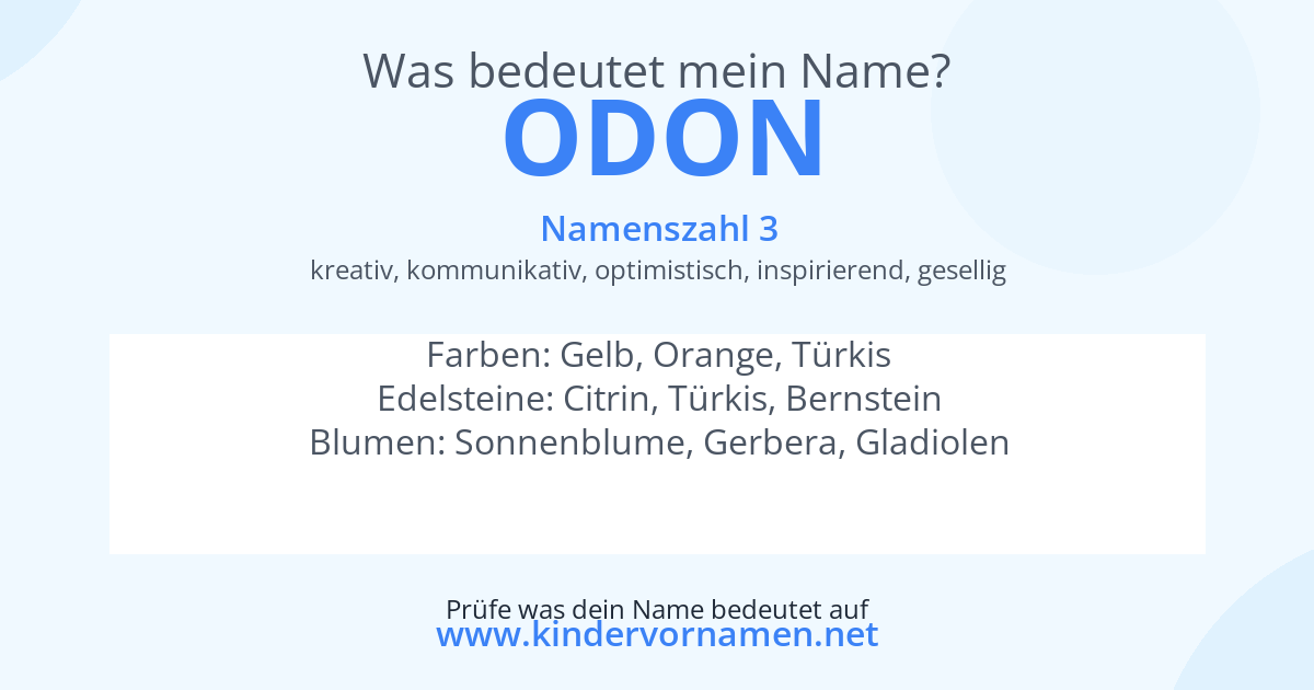 Was bedeutet der Name Odon?