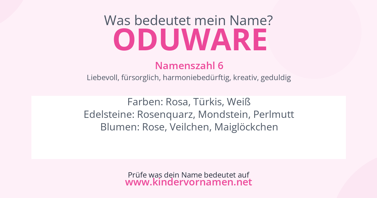 Was bedeutet der Name Oduware?