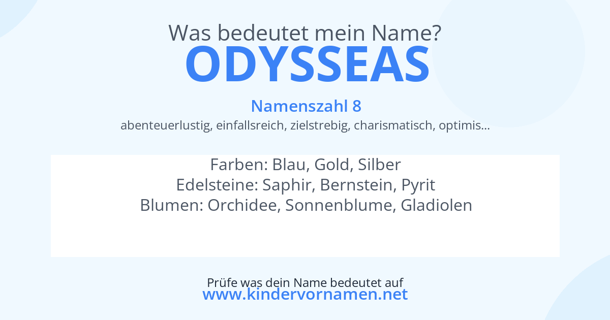 Was bedeutet der Name Odysseas?