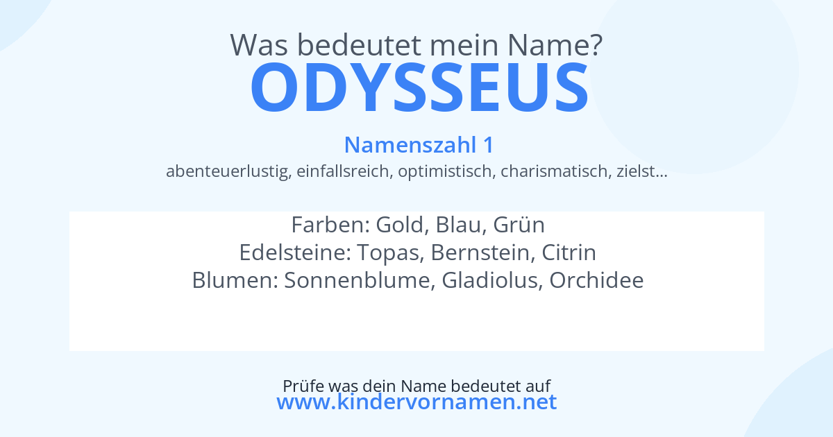 Was bedeutet der Name Odysseus?